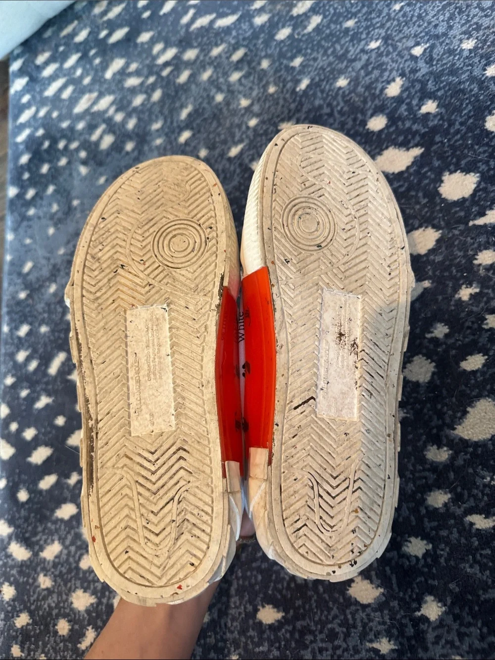 Off-White Virgil Abloh Women’s Cream Canvas Low-Top Sneakers with Black